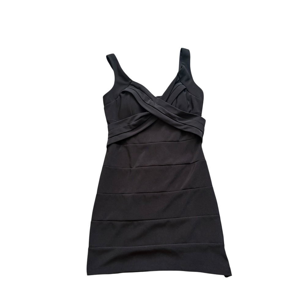 Emerald Sundae Women's Black Bandage Mini Dress‎ Size L Sleeveless Cocktail